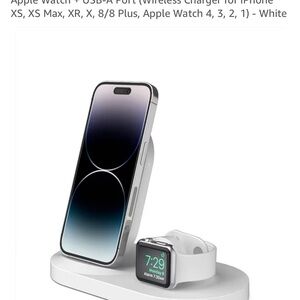 Belkin 3 in 1 White Wireless Charging Dock for iPhone and Apple Watch